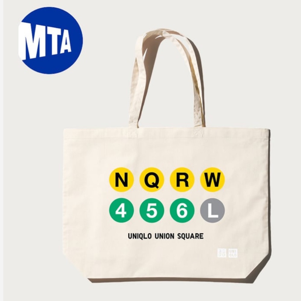 Exclusive MTA x Uniqlo subway Tote medium size UNION SQUARE NYC MTA subway tote